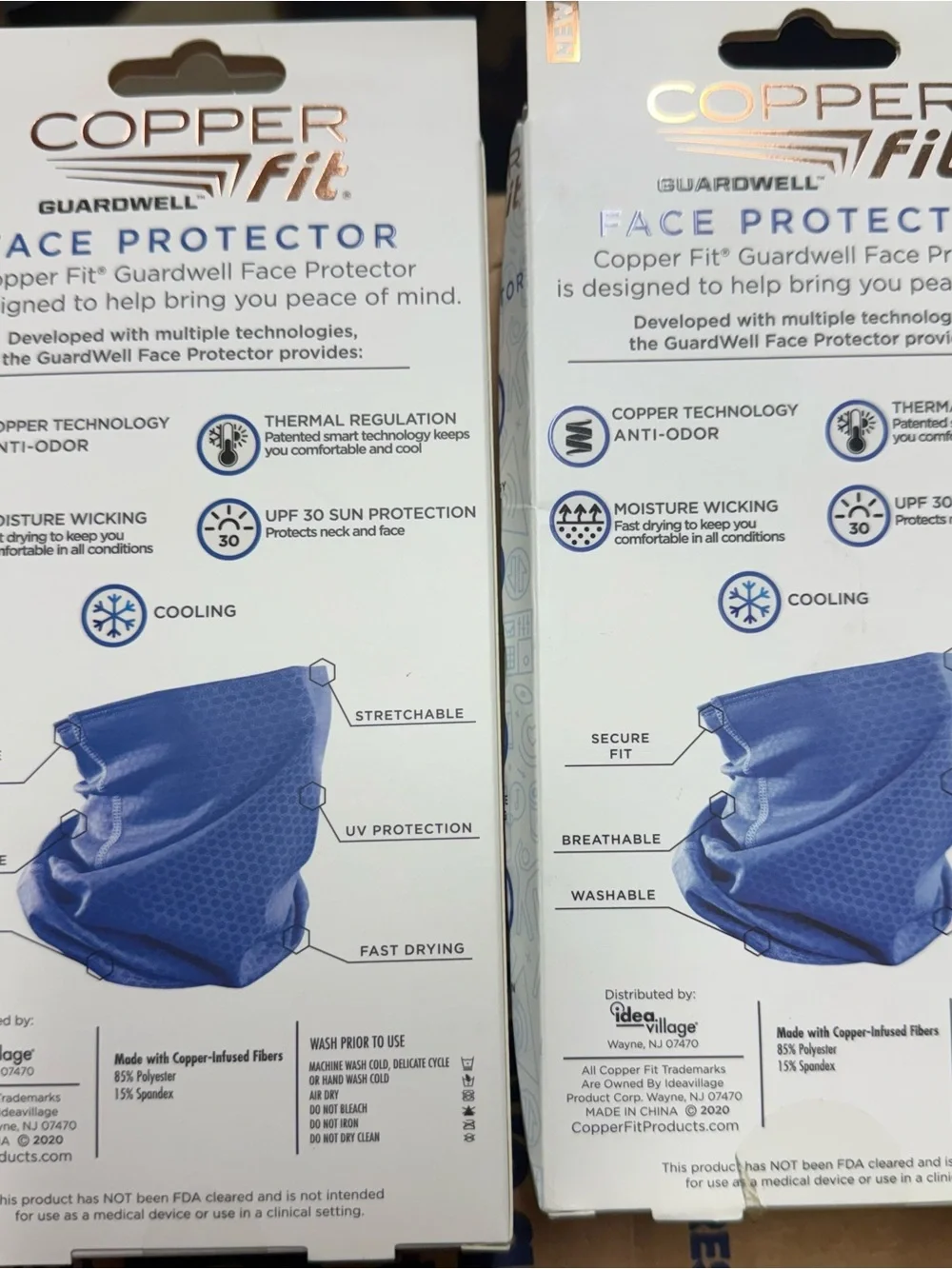 Copper Fit Youth Blue Face Protector set of 2 C1